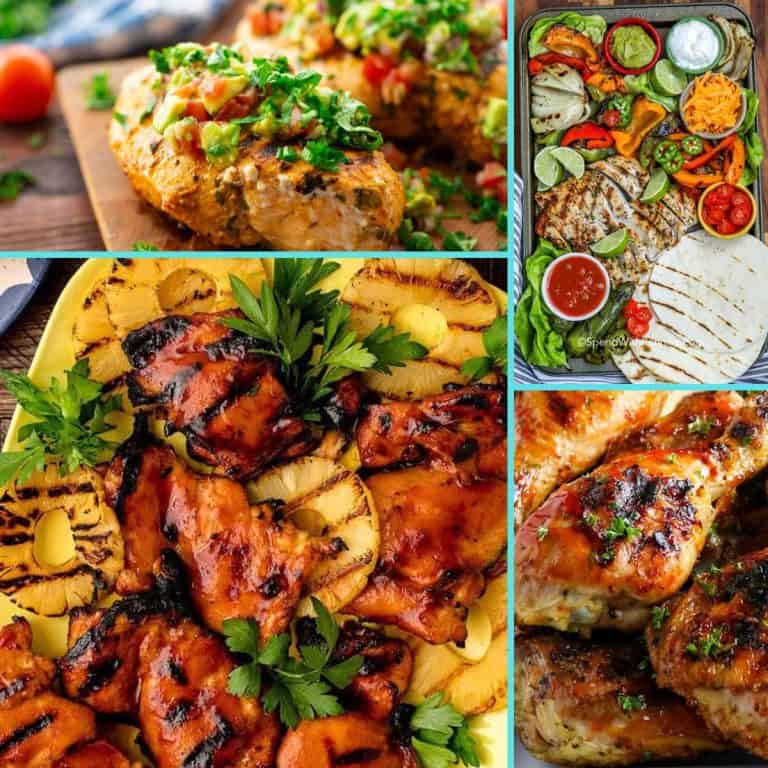 Grid pictures of delicious grilled chicken recipes featured in the blog post about the best grilled chicken recipes.