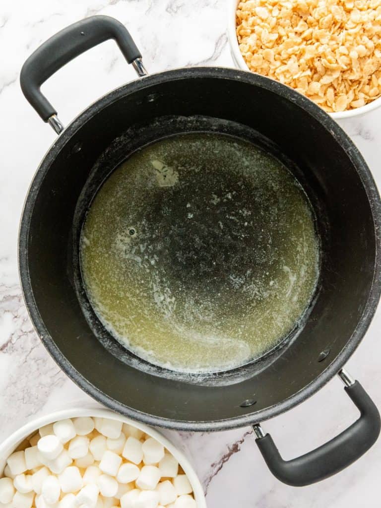 Melted butter in a large pot