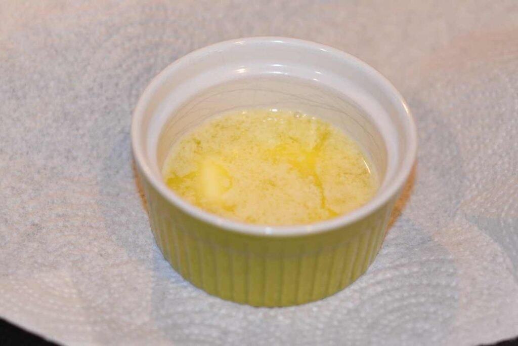 A ramekin of melted butter